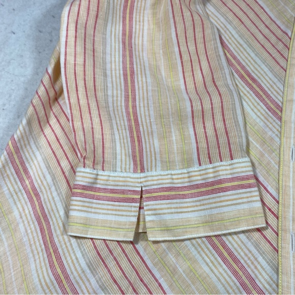 Chicos Linen Button Down Shirt Size 2.5 Striped Loose Tunic Sharkbite H… - Picture 9 of 10